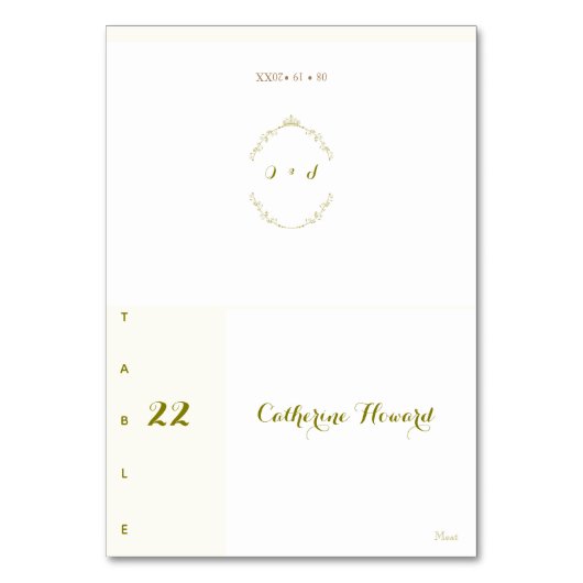 結婚ヴィンテージフローラクラシックオーナメント テーブルナンバー (正面)