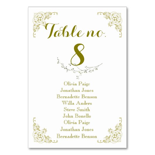 結婚ヴィンテージフローラクラシックオーナメント テーブルナンバー (正面)