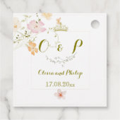 結婚ヴィンテージフローラクラシックオーナメント フェイバータグ (裏面)