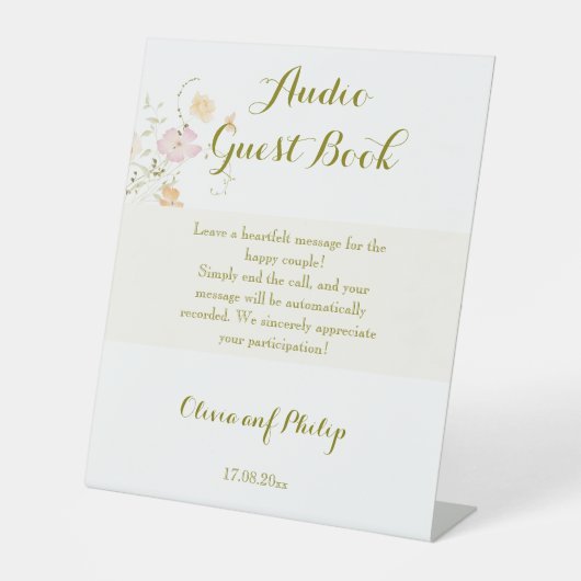 結婚ヴィンテージフローラクラシックオーナメント 台座サイン (正面)