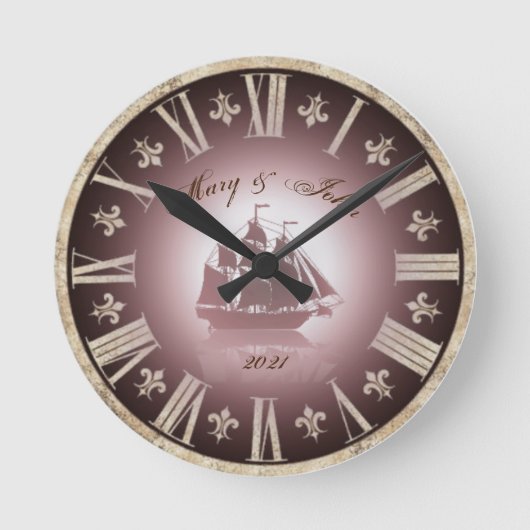 結婚ヴィンテージ ラウンド壁時計 (正面)