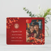 結婚中国のダブル幸せさくらんぼ セーブザデート (スタンド正面)