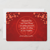 結婚中国のダブル幸せさくらんぼ セーブザデート (裏面)