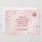 結婚中国のダブル幸せさくらんぼ セーブザデート (裏面)