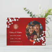 結婚中国のダブル幸せさくらんぼ セーブザデート (スタンド正面)