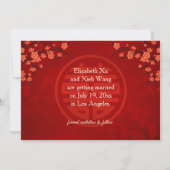 結婚中国のダブル幸せさくらんぼ セーブザデート (裏面)