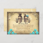 結婚健康なスカルのヴィンテージカードを望みます エンクロージャーカード (正面/裏面)