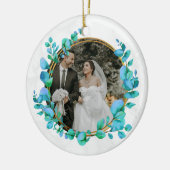 結婚写真にぴったりな優雅な水彩ボタニカルアート セラミックオーナメント (左)