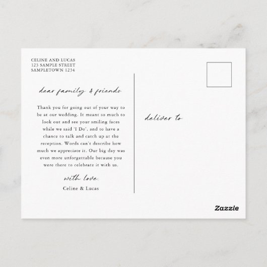 結婚写真のお礼はがき ポストカード (裏面)