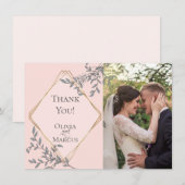 結婚写真のお礼  |  コーラル フラワーズ サンキューカード (正面/裏面)