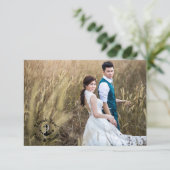 結婚写真のお礼　両面航海スタイル サンキューカード (スタンド正面)