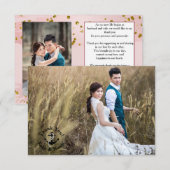 結婚写真のお礼 両面航海テーマ サンキューカード (正面/裏面)