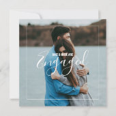 結婚写真のエンゲージメント発表 招待状 (正面)