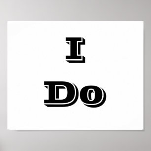 結婚写真の小道具サイン「I Do」 ポスター