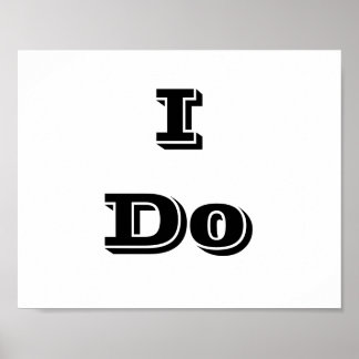 結婚写真の小道具サイン「I Do」 ポスター