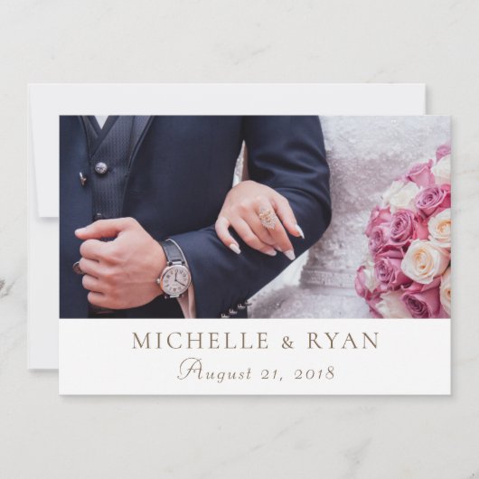 結婚写真の御礼メッセージカード サンキューカード (正面)