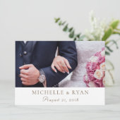 結婚写真の御礼メッセージカード サンキューカード (スタンド正面)