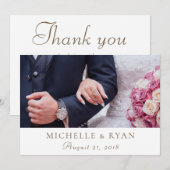 結婚写真の御礼メッセージカード サンキューカード (正面/裏面)