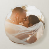 結婚写真の思い出 結婚したばかりの夫婦のための記念品 ラウンドクッション (正面)