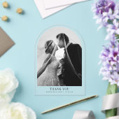 結婚写真の感謝のメッセージ アーチ アクリル招待状 (インサイチュ (ウェディング))