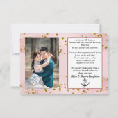 結婚写真の感謝を伝える両面の航海ポストカード サンキューカード (裏面)