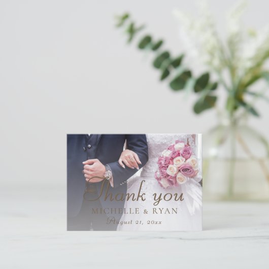 結婚写真の感謝カード エンクロージャーカード (スタンド正面)