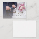 結婚写真の感謝カード エンクロージャーカード (正面/裏面)
