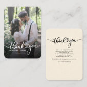 結婚写真の手書きサンクスカード ノートカード (正面/裏面)