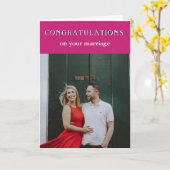 結婚写真カードおめでとう カード (黄色い花)