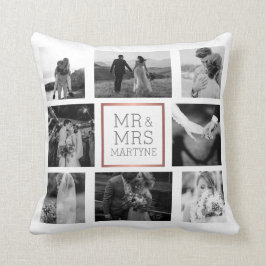 結婚写真コラージュ Mr & Mrs 記念品 クッション