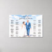 結婚写真モダン付き座席表エレガント キャンバスプリント (正面)