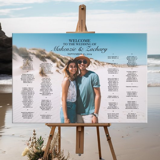 結婚写真モダン付き座席表エレガント ポスター