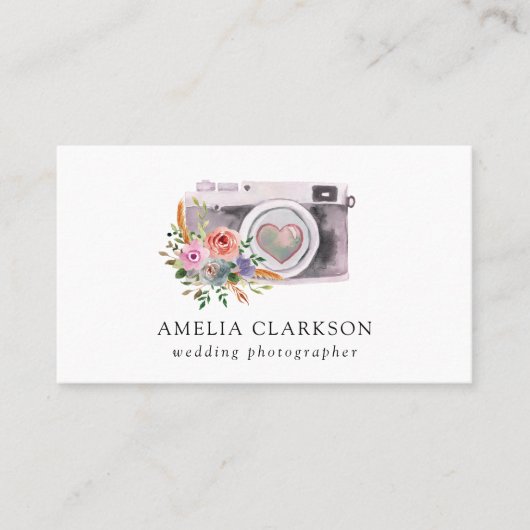 結婚写真家の水彩画カメラ 名刺 (正面)