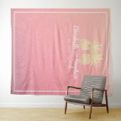 結婚写真撮影用背景 ゴールドのパイナップル カップル タペストリー (インサイチュ(横))