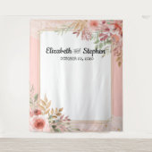 結婚写真撮影用背景 モダン エレガント フラワー タペストリー (正面)