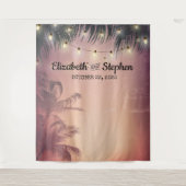 結婚写真撮影用背景 夏のヤシの木 タペストリー (正面)