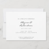 結婚写真発表 ブラック タイポグラフィ 招待状 (裏面)