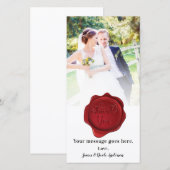 結婚写真 ありがとう 赤いワックスシール サンキューカード (正面/裏面)