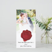 結婚写真 ありがとう 赤いワックスシール サンキューカード (スタンド正面)