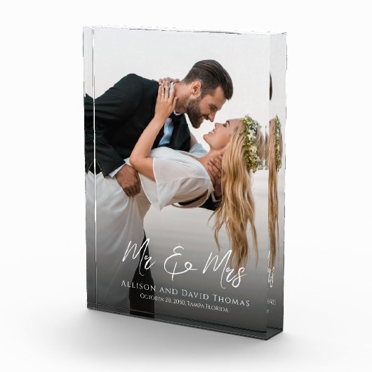 結婚写真 オリジナル Mr. and Mrs. デザイン フォトブロック (右)
