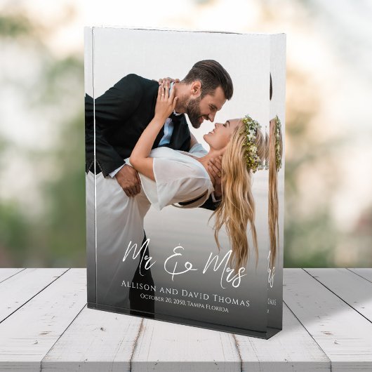 結婚写真 オリジナル Mr. and Mrs. デザイン フォトブロック