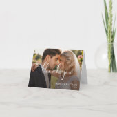 結婚写真 グラデーション書道スクリプト サンキューカード (正面)