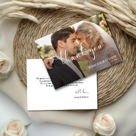 結婚写真 グラデーション書道スクリプト サンキューカード