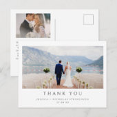 結婚写真 シンプル フラット サンクス ポストカード (正面/裏面)