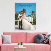 結婚写真 ハッピーエンド いつまでも 追加 日付 名前 キャンバスプリント (インサイチュ (リビング))