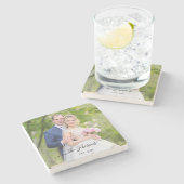 結婚写真 ハート スワッシュ シグネチャー ストーンコースター (横)