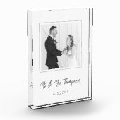 結婚写真 ミスター&ミセス ネーム 日付 記念品 フォトブロック (左)