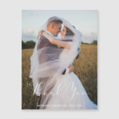 結婚写真 名前と日付 ありがとう マグネットカード (正面)