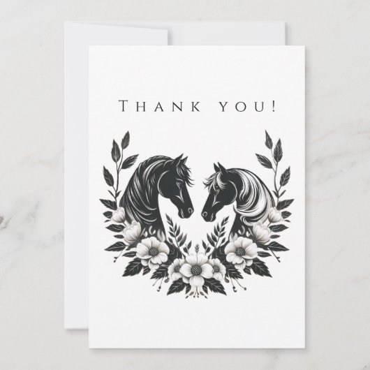 結婚写真-感謝-馬と花 招待状 (裏面)