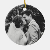 結婚写真 新婚カップル セラミックオーナメント (正面)